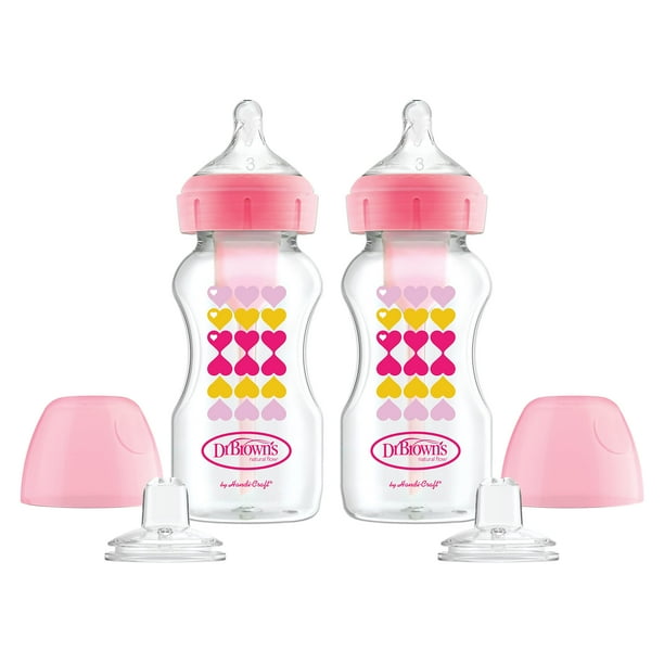 Kit inicial de botellas para sorber Dr. Brown's Anti-Colic, 270 ml, 6 m+, paquete de 2