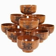 thumbnail image 3 of Japanese Wooden Bowl Round Soup Rice Cereal Food Serving Wood Retro, 3 of 9