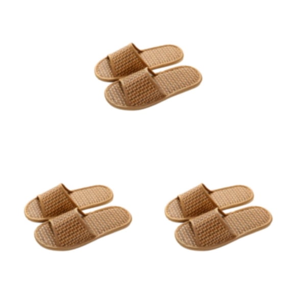 Sonducket 1 par de pantuflas de bambú para interiores y exteriores para el hogar para mujeres y hombres, sandalias portátiles informales de Type4 NO4