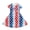 American Flag Eagle Design, variant on White Cloud Pattern Kids Short Sleeve Casual Dress Polyester Spandex Blend Personalized Stretchy 2-14 Years Old Girls Casual Dress for Little Girls