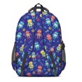 thumbnail image 3 of Robot and Bolts Blue Pattern Backpack for School, Cute School Bag with Adjustable Shoulder Straps and Padded Back, 16.9"x12.6"x5.9", 3 of 4