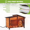 thumbnail image 6 of Aivituvin Heated Dog House Large Outdoor Insulated Dog Kennel Weatherproof Dog Shelter with Heated Pad, Insulated All-Round Thermal Liner, Chew-Proof Design for Dogs (Brown), 6 of 9