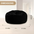 thumbnail image 2 of Bean Bag Chair for Adults,5FT Oversize Floor Bean Bags Offers Ample Space for Adults,Memory Foam Giant Bean Bags,Lounger Versatile Design Suits Any Room,Movie Nights,Reading (Black, 5FT), 2 of 12