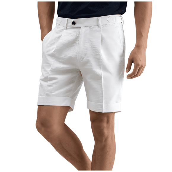 HBDesign Shorts en Seersucker Extensibles Légers pour Hommes, Shorts de Golf Décontractés d'Été pour la Plage 30-44W