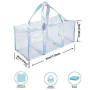 Clear PVC Travel Makeup Toiletry Storage Bag Large Capacity Plastic Tote Bag Cosmetic Clothes Organizer Bag for Men and Women