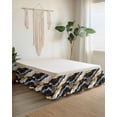 thumbnail image 2 of Abstract Art Bed Skirt King Size 16" Drop Black Gold Gradient Marbling Water Ripple Ruffled Wrap Around Bed Skirts Adjustable Elastic Bedskirt Dust Ruffle for King Size Bed, 2 of 7