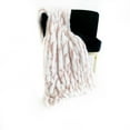 thumbnail image 3 of Plutus White Pink Snow Chinchilla Faux Fur Luxury Throw Blanket, 3 of 3