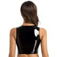 thumbnail image 2 of Women Shiny Leather Tank Top, Glossy PVC Leather, Hot Breast Exposed, Wetlook Latex Vest, 2 of 7