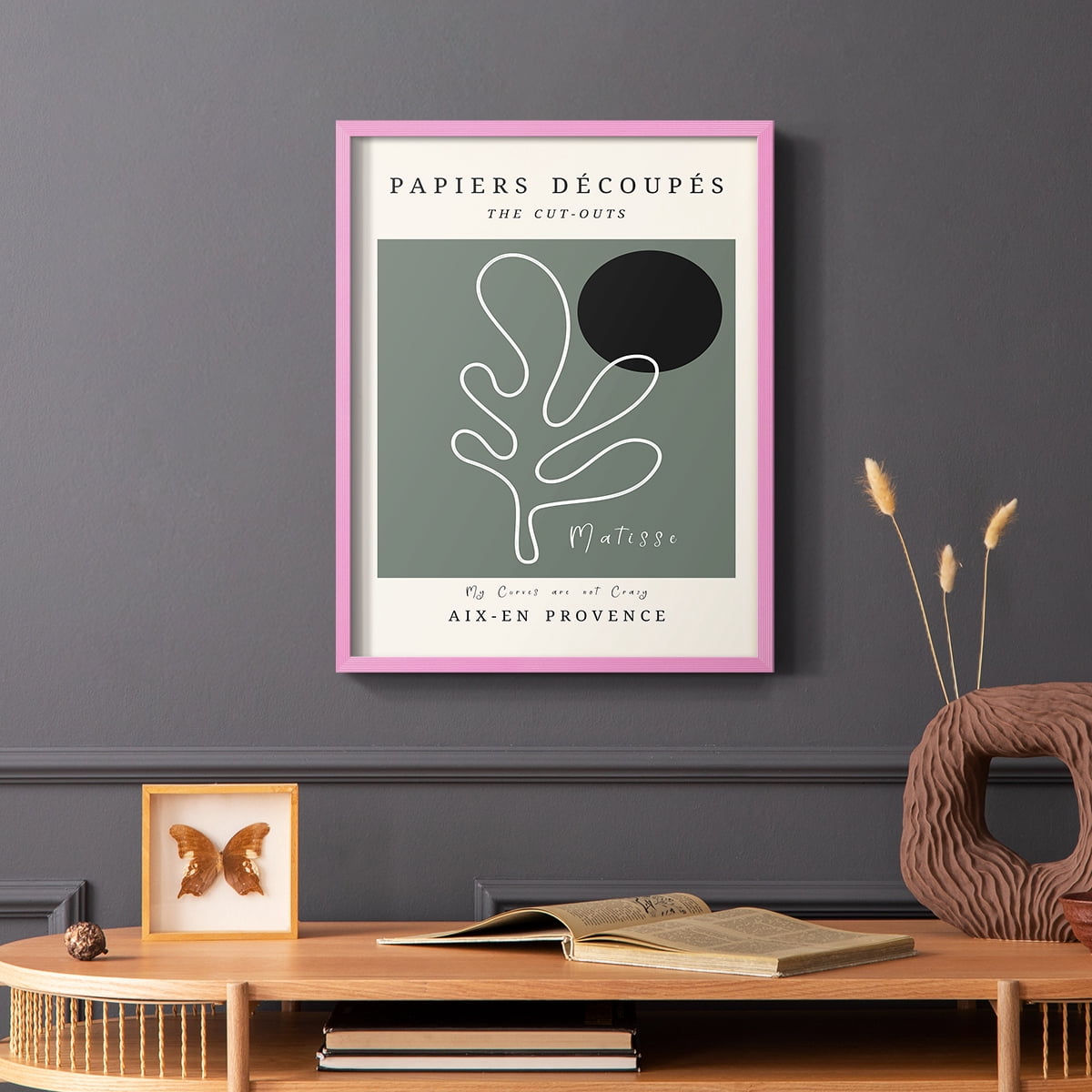 Matisse CCCLXXI in Pink Solid Wood 22 x 28 Framed Print