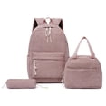 thumbnail image 1 of GPOECD Stylish and Functional Corduroy 3 Piece School Backpack Set for Students Including Shoulder Tote Bag School Backpack Pink,One Size, 1 of 3