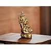 Resin Ganesha Idol for Car Dashboard | Beautiful Gold Ganesh Murti for Home Temple, Home Main Entrance | Ganpati Figurine Showpiece Sculpture for Office Desk
