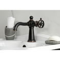 thumbnail image 3 of Kingston Brass KS354RKZNB Wendell One-Handle Single-Hole Bathroom Faucet with Knurled Handle and Push Pop-Up Drain, Naples Bronze, 3 of 6