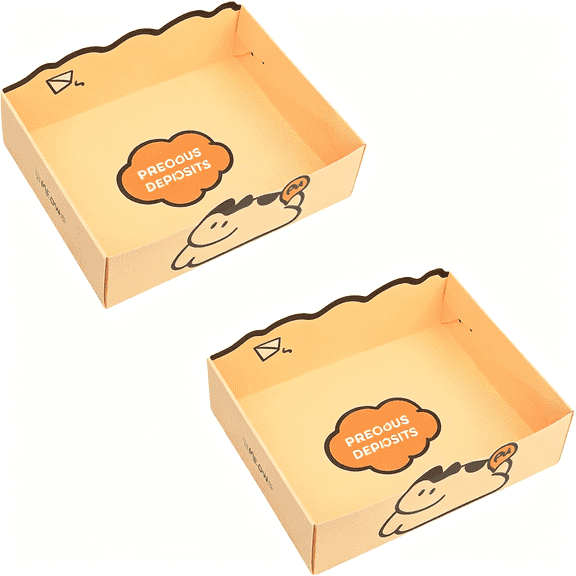 ACDANC Foldable Disposable Cat Litter Box 2 Pack Portable Paper Travel Tray for Indoor Outdoor Hotel Camping Car Emergency