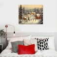 thumbnail image 4 of JRXY  Christmas Canvas Wall Art, Framed Rustic Christmas Tree Pictures for Wall Decor, Winter Snowy Village Artwork Prints, Christmas Snowscape Painting for Festive Holiday Room Decor  20x16in, 4 of 4