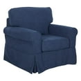 thumbnail image 2 of Home Square 2 Piece Slip Cover Fabric Accent Chair Set in Navy Blue, 2 of 8