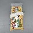 thumbnail image 2 of Christmas Duvet Cover Set, Little Toy Girl Snowman and Xmas Tree in Watercolors Happy New Year Theme, Bedding Set with Shams and Fitted Sheet, 3 Sizes, by Ambesonne, 2 of 3