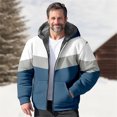 thumbnail image 4 of Winter Men's Hooded with Color Block 3D Print Padded Jacket for Cold Weather Warmth and Style, 4 of 5