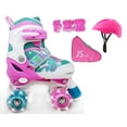 thumbnail image 1 of Patines en paralelo ajustables JS Roller para niñas con casco rosa talla M 21 a 23.5cm, 1 of 5
