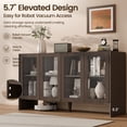 thumbnail image 2 of TopComfy 55" Sideboard Buffet Cabinet with 4 Glass Doors, Coffee Bar Storage Cabinet with Adjustable Shelves, Curved Edge MDF Display Cabinet for Kitchen Dining Room, Dark Walnut, 2 of 8
