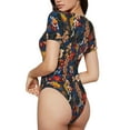 thumbnail image 2 of Kdxio Vintage Floral for Women's Short-Sleeved Onesie Stylish Round Neck Pajamas Bodysuit Jumpsuit Nightwear-X-Large, 2 of 7