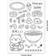thumbnail image 6 of Oriental Style Clear Stamps Ramen Sushi Lucky Cat Silicone Clear Stamp Seals for Cards Making DIY Scrapbooking Photo Journal Album Decoration, 6 of 9