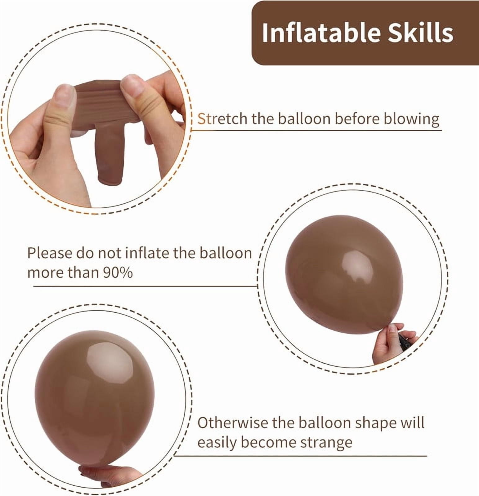 Brown Balloons 100 pcs Brown Balloons Sizes 12 Inches for Garland Arch Kit, Premium Boho Coffee Brown Latex Balloon for Birthday Party Graduation Wedding Anniversary Baby Shower Decoration