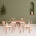 thumbnail image 4 of Ilios Innova | Comedor Redondo de MDF y Madera de Haya para 4 Personas con Sillas de Asiento Tejido, Estructura de Acero Reforzada, Diseño Nórdico Minimalista para Cocina o Comedor, 4 of 9
