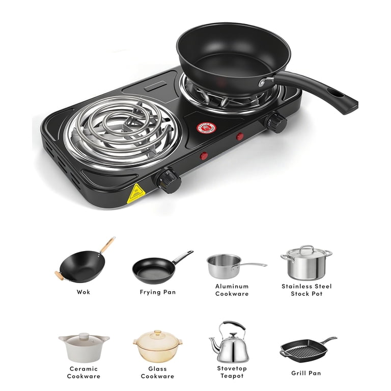 REDUSK Portable Double Burner Hot Plate, 2200W photo 6