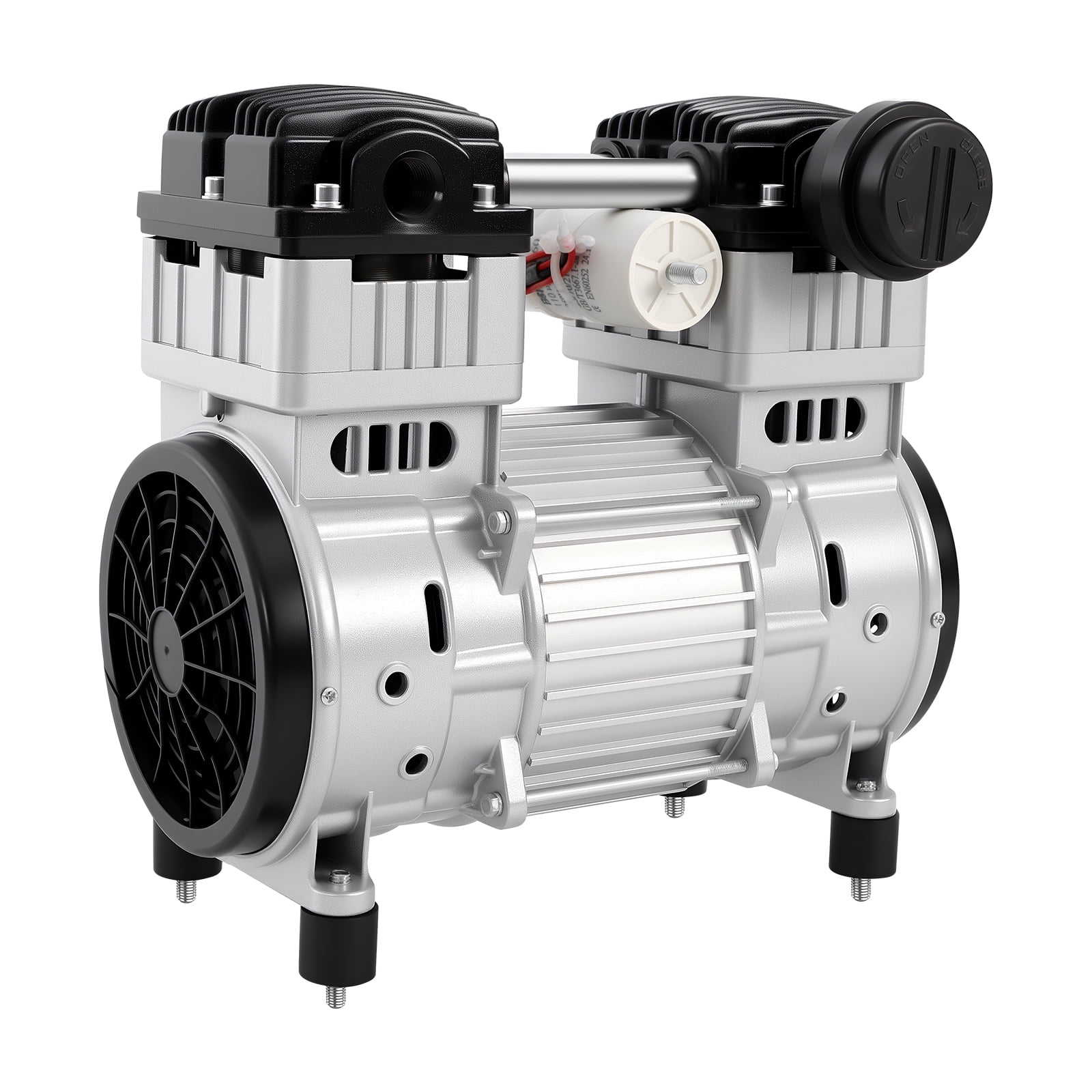 12.59*6.69*11.41inch 1100W Aluminum Alloy Silver Oilless Vacuum Pump Industrial Oil-free Silent Diaphragm Vacuum
