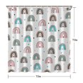 thumbnail image 5 of White Boho Bohemia Rainbow Leopard Hearts Pattern Shower Curtain 72"x72" ,Bathroom Decorative Shower Curtains Set with 12 Hooks,Modern Waterproof Washable Shower Curtain, 5 of 6