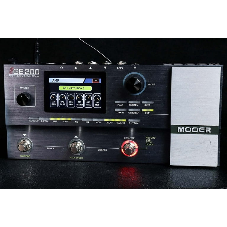 MOOER GE200 Multi-Effects Pedal with Power Supply, Blucoil