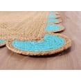 thumbnail image 4 of SSE Natural Scalloped Jute Runner Rug for Entryway, Braided Jute Runner Rug for Kitchen,Reversible Indoor & Outdoor Jute Rug for Entryway (Turquoise, 2.5x20 ft / 75X600 Cm), 4 of 8