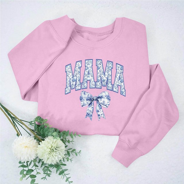 Frostluinai Chandails en Molleton Amusants pour Maman Femmes Manches Longues Pull Oversize Col Rond Lounge Chandails en Molleton Coupe Ample Printemps Chandails en Molleton Liquidation