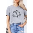 thumbnail image 3 of Merry & Bright Christmas T-Shirt – Festive Holiday Graphic Tee for Women & Men, 3 of 5