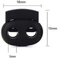 thumbnail image 3 of 50 PCS Plastic Spring Cord Locks Black Dual Hole Toggle Stoppers Sliders Oval Cord End Fastener, 3 of 5