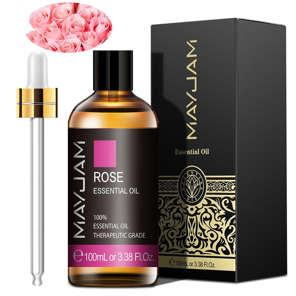 MAYJAM 100ml Rose Essential Oils 100% Pure Natural Therapeutic-Grade Aromatherapy Essential Oil Fragrance Oils for Diffuser Relax Help Sleep