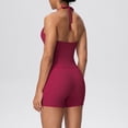thumbnail image 3 of ZUKMRJPC Women 2 Piece Workout Sets Solid Color High Waisted Biker Shorts Halter Tank Tops Slim Fitted Stretchy Yoga Gym Athletic Sets, 3 of 4