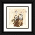 thumbnail image 1 of Land Art Studio 12x12 Black Ornate Wood Framed with Double Matting Museum Art Print Titled - White Cat with Brown Bag, 1 of 4