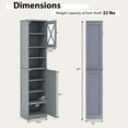 thumbnail image 3 of Costway 67" Tall Bathroom Cabinet Freestanding Storage Cabinet with 5 Adjustable Shelves Gray, 3 of 10
