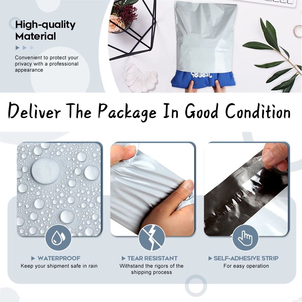 NefLaca Poly Mailers 14.5x19, White Poly Shipping Bags with Self Sealing, Waterproof and Tear-Proof - 1500 Pcs