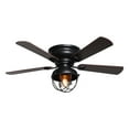 thumbnail image 5 of 42-in Industrial 5-Blade Matte Black Low Profile Flush Mount Ceiling Fan with Light Kit and Remote - 42 Inches, 5 of 5