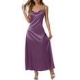 thumbnail image 1 of YFELWZ Womens Plus Size Dresses Fashion Solid Color Lock Clasp Design Beach Swimsuit Light Purple XS, 1 of 9