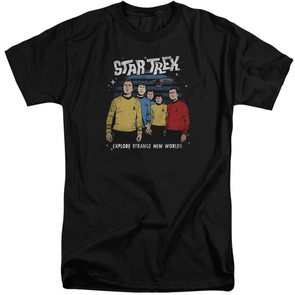 Star Trek Stange New World Adult Tall T-Shirt 18/1 T-Shirt Black
