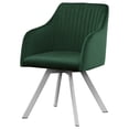 thumbnail image 4 of Arika Velvet Upholstered Swivel Dining Arm Chair Green, 4 of 8