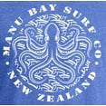 thumbnail image 2 of Manu Bay Surf Company Mens WHITE OCTOPUS Surfer Triblend T-shirt, 4XL Red Frost, 2 of 3