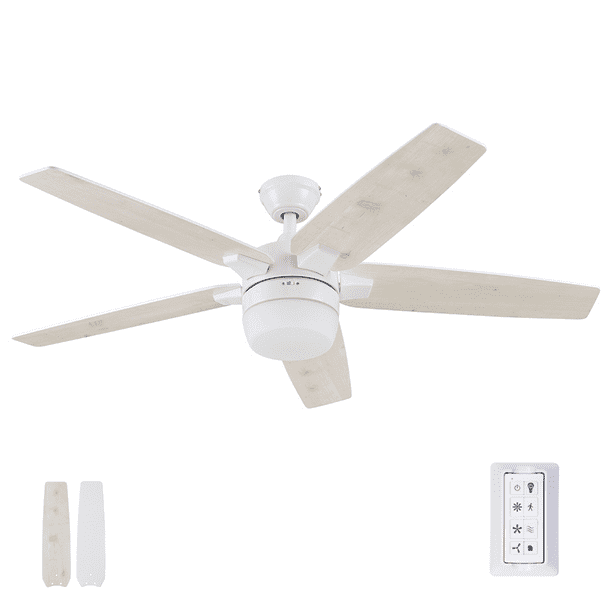 Prominence Home 52 Dorsey Io Bright White Remote Control Ceiling Fan Smart 5 Blades Com - Which Is Better 4 Or 5 Blade Ceiling Fan