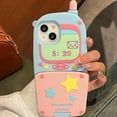 thumbnail image 3 of Pink Blue Star Mobile Phone Case Compatible with iPhone 15 Pro Max, Cute 3D Girly Stars Funny iPhone Cases Full Protective Soft Shockproof Silicone Case, 3 of 6