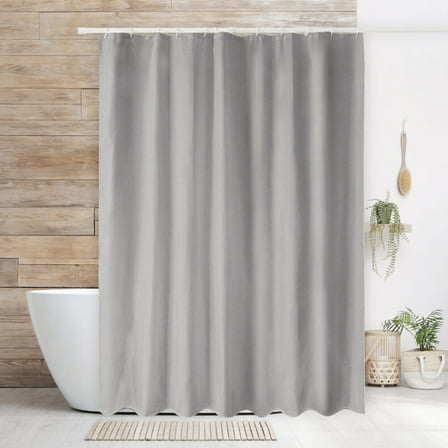 PartyKindom Stylish Grey Polyester Bath Curtain Easy to Install and Clean