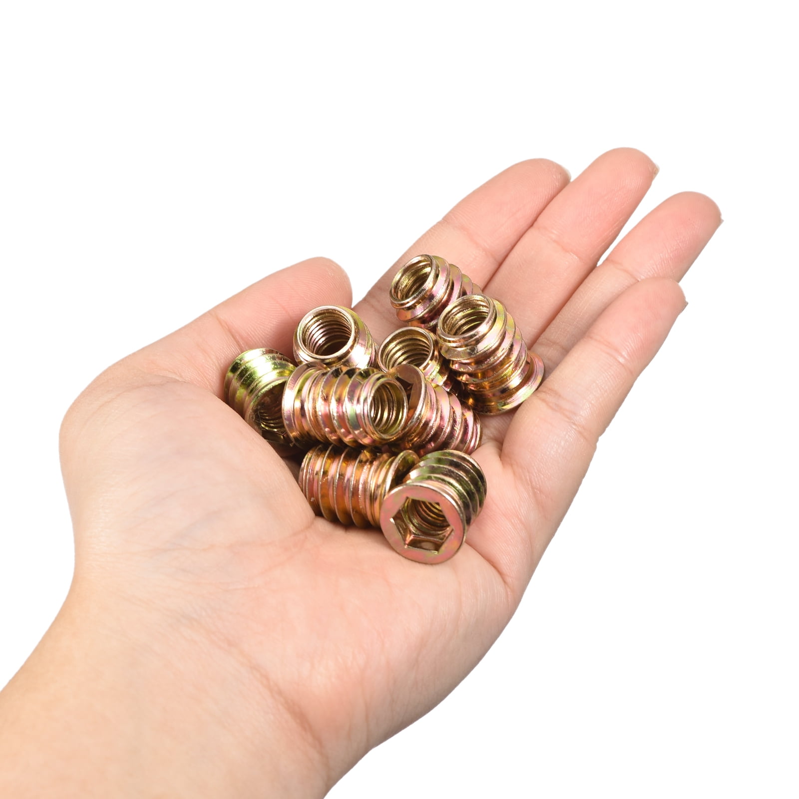 3/8-16 x 20mm Threaded Inserts Nuts, 100 Pack Wood Insert Nuts with Hex Wrench