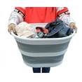 thumbnail image 5 of SAMMART Set of 2 Collapsible Plastic Laundry Basket - Oval Tub / Basket - Foldable Storage Container / Organizer - Portable Washing Tub - Space Saving Laundry Hamper, 5 of 6